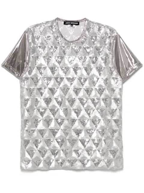 Junya Watanabe sequin-embellished T-shirt Silver JOT0070511A