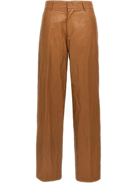 Nude leather-effect trousers Brown 1103E25202146