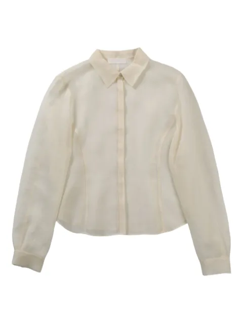 Amomento semi-sheer shirt Neutrals AM25SSW01SH