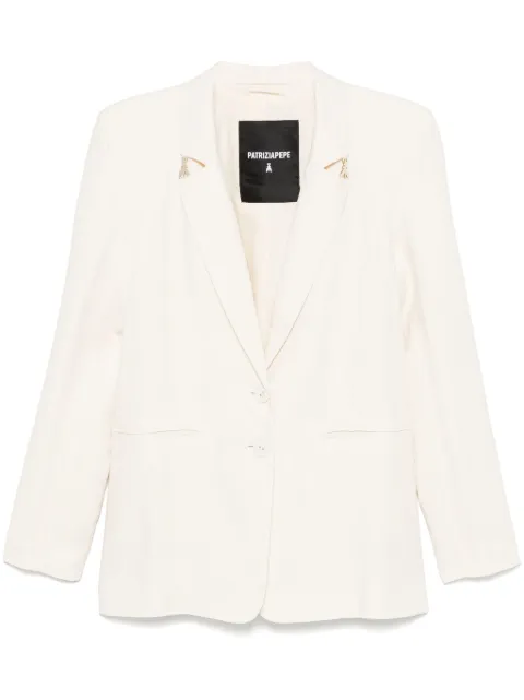 Patrizia Pepe logo-plaque detailed blazer Neutrals 2S1524A052