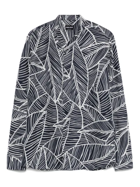 Giorgio Armani graphic-print shirt Blue GM001428TE14880