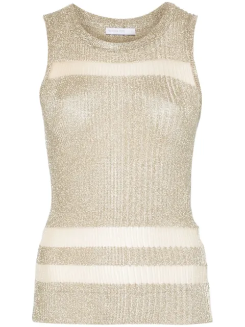 Patrizia Pepe sheer-panels tank top Gold 2K0318K261