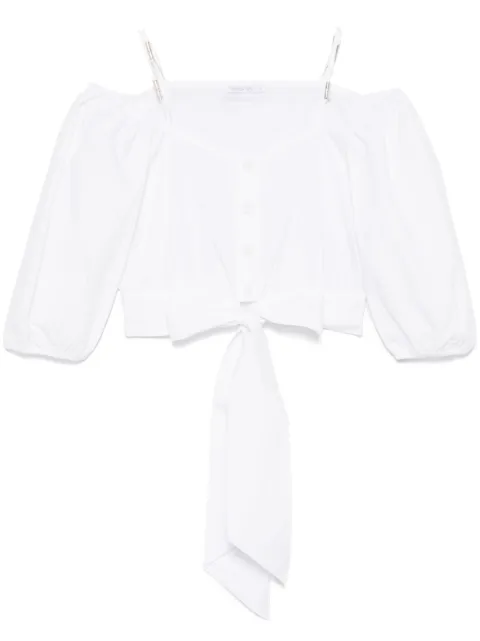 Patrizia Pepe knot-detail shirt White 2C1606A570