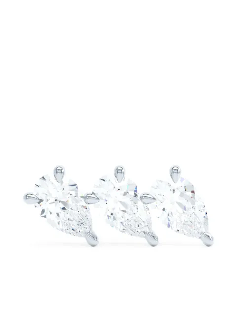 LOEV 18kt recycled white gold The Triple Pear diamond earring Silver LV3P110ST