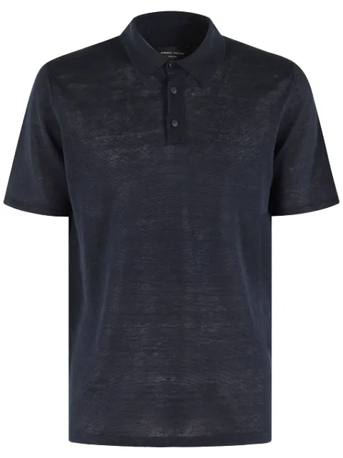 Roberto Collina linen-cotton polo shirt Blue RB20024