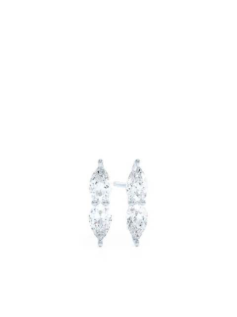 LOEV 18kt recycled white gold The Double Pear diamond earrings Silver LV2P40ST