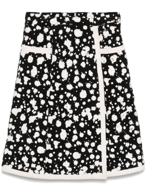 CHANEL Pre-Owned paint-splatter midi skirt Black CHANELVINTAGE