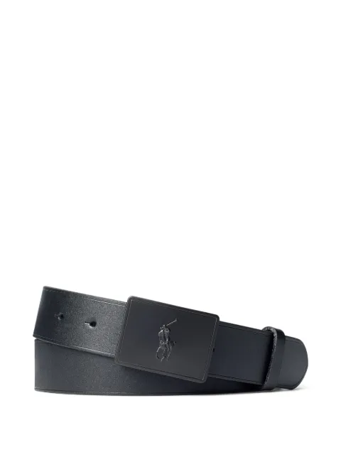 Polo Ralph Lauren Pony-plaque leather belt Black 405691693005
