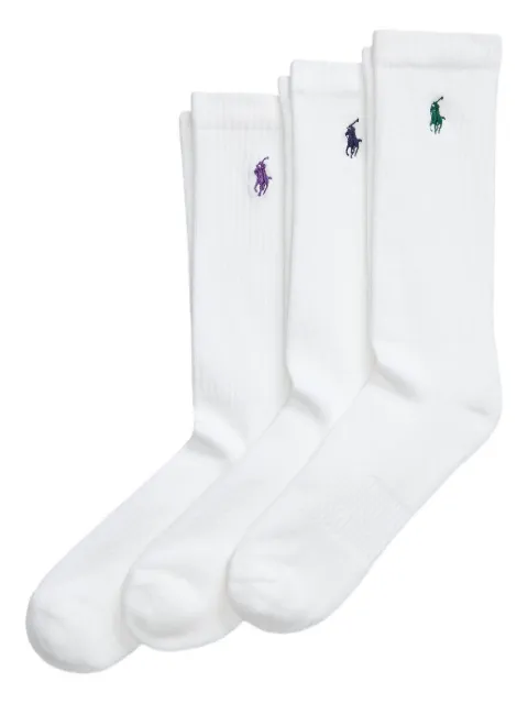 Polo Ralph Lauren logo-embroidered crew socks (pack of three) White 449958095001
