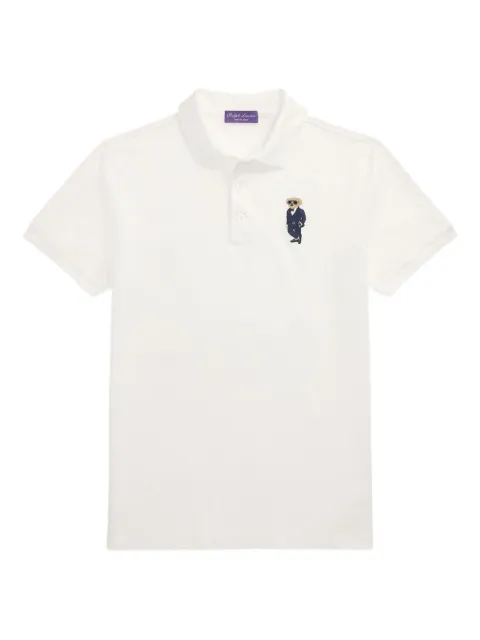 Ralph Lauren Purple Label embroidered polo shirt White 790967660003