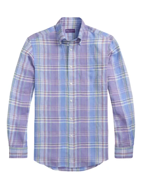 Ralph Lauren Purple Label plaid-pattern shirt Blue 790964219001