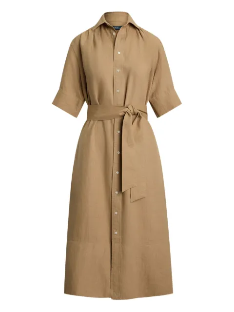Polo Ralph Lauren belted button-up shirt dress Neutrals 211965844002