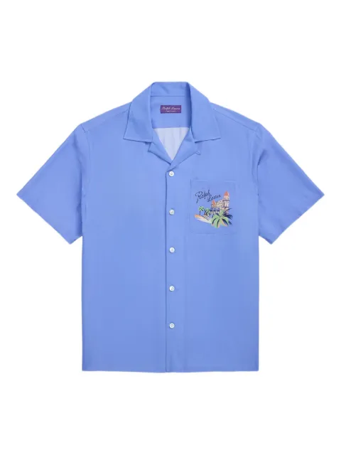 Ralph Lauren Purple Label logo-print shirt Blue 790964231001