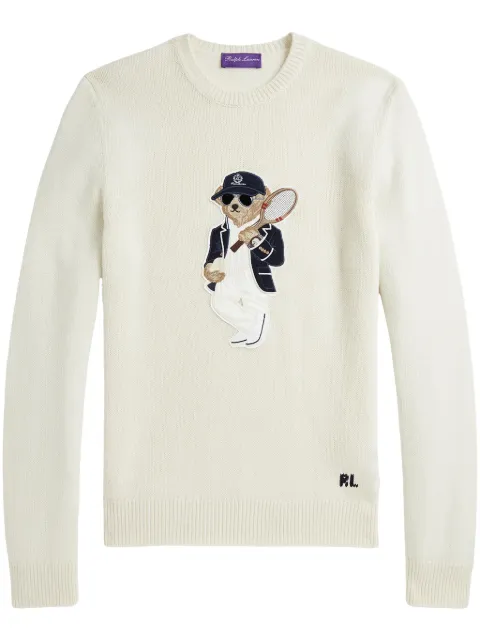 Ralph Lauren Purple Label Polo Pony-appliqué jumper White 790966127001