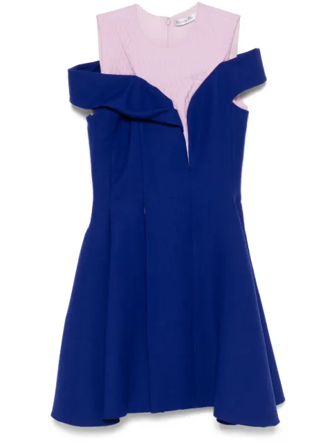Christian Dior Pre-Owned 2014 layered mini dress Blue DIORRAF