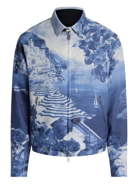 Ralph Lauren Purple Label graphic-print jacket Blue 790963843001