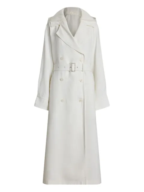 Ralph Lauren Collection double-breasted belted trench coat White 290977722001