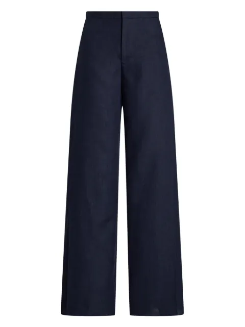 Ralph Lauren Collection linen straight-leg trousers Blue 290974479001