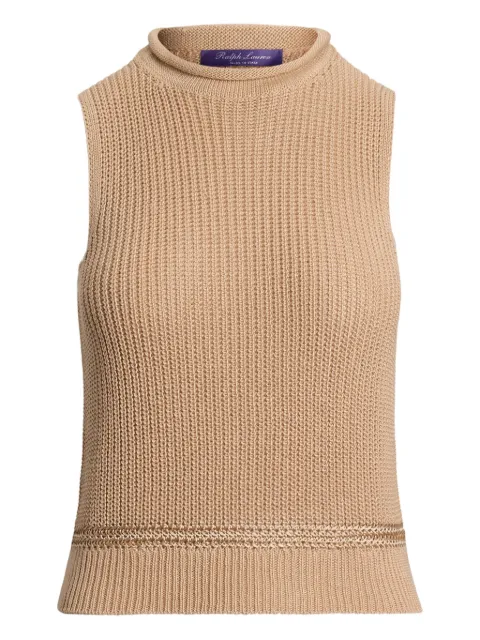 Ralph Lauren Collection ribbed sleeveless top Neutrals 290970623003