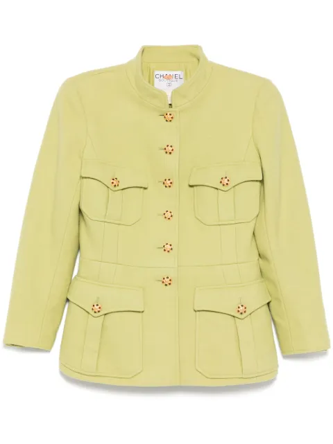 CHANEL Pre-Owned wool jacket Green DPRA8505