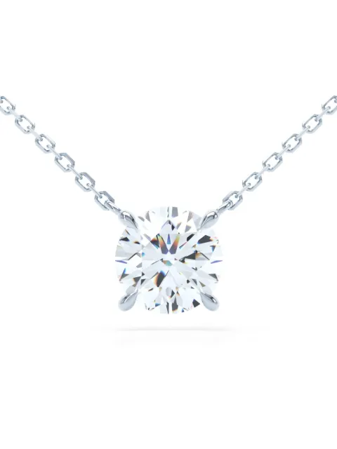 LOEV 18kt recycled white gold Floating Brilliant diamond necklace Silver LVRB100FLNL