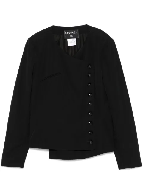 CHANEL Pre-Owned asymmetric jacket Black CHANELCROSS