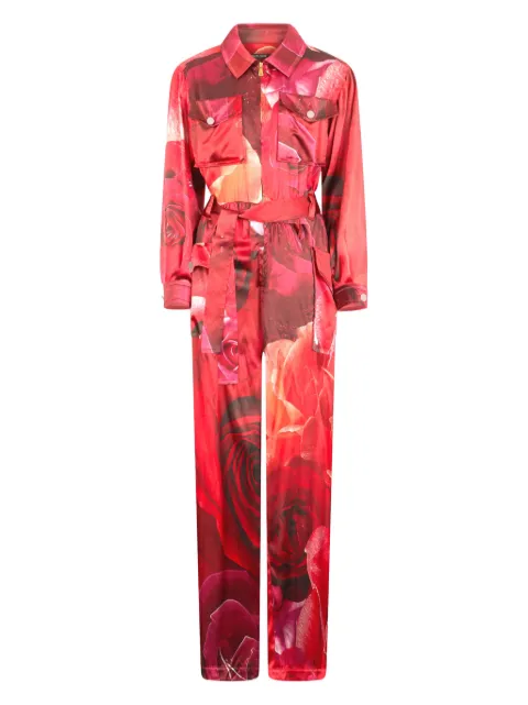 Roberto Cavalli floral-print jumpsuit Red UKT100RYN48