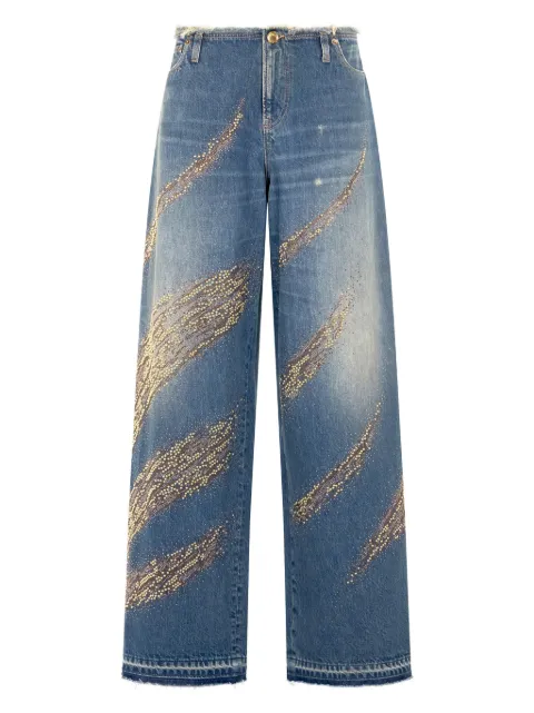 Roberto Cavalli distressed wide-leg jeans Blue UKJ225VT007