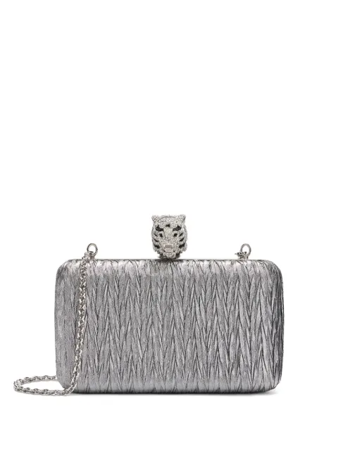 Roberto Cavalli Jewelled Tigers clutch bag Grey UKB014TBP02