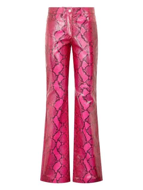 Roberto Cavalli snake-print flared trousers Pink UKP204PN053