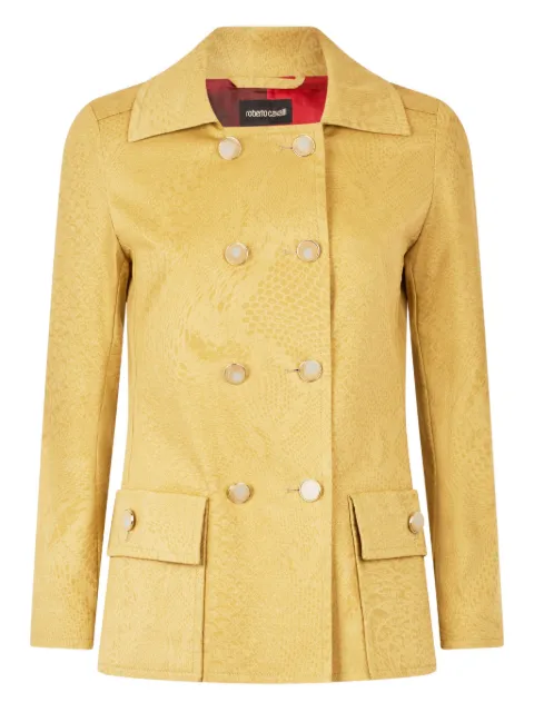 Roberto Cavalli double-breasted fitted jacket Yellow UKT4134NN53