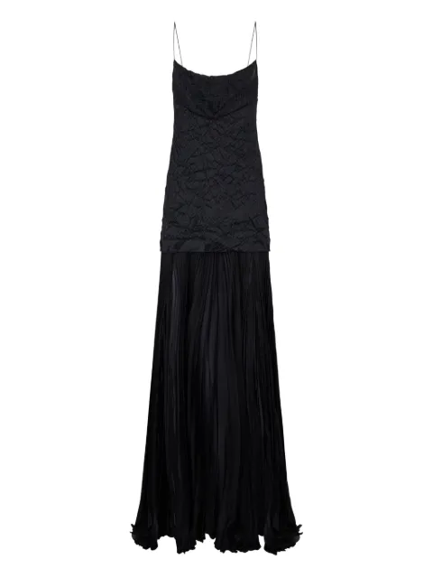 Roberto Cavalli crinkle silk maxi dress Black UKT118SZN57