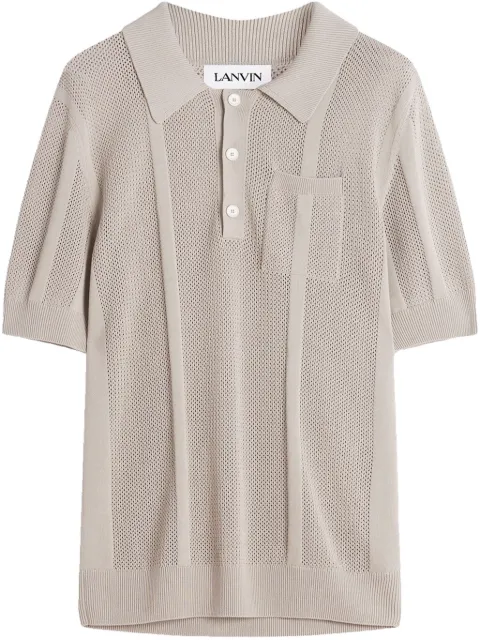 Lanvin open-knit polo shirt Neutrals RMPL0024K063E25