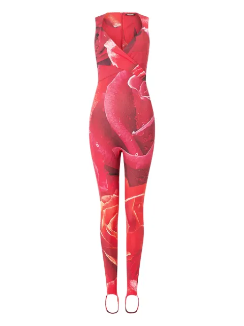 Roberto Cavalli rose-print jumpsuit Red UKT145LNN48