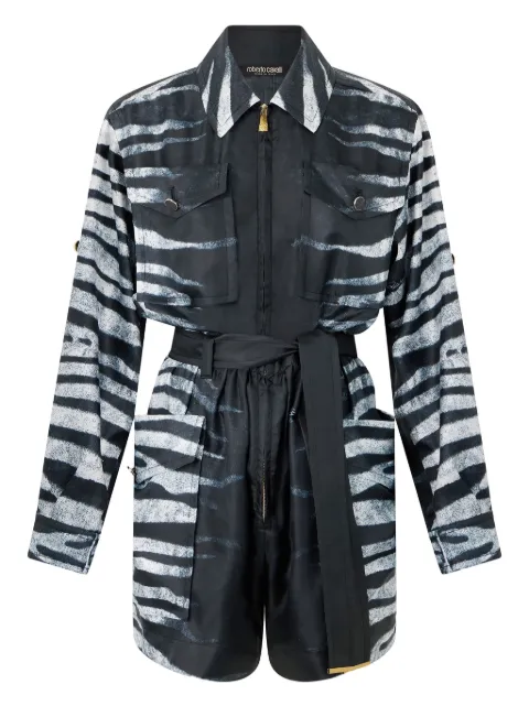 Roberto Cavalli zebra-print jumpsuit Black UKT1634QN50