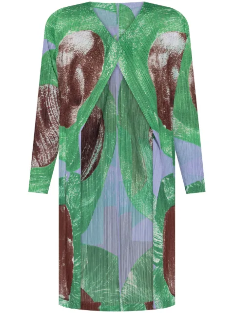 Pleats Please Issey Miyake pleated coat Brown PP56JA684