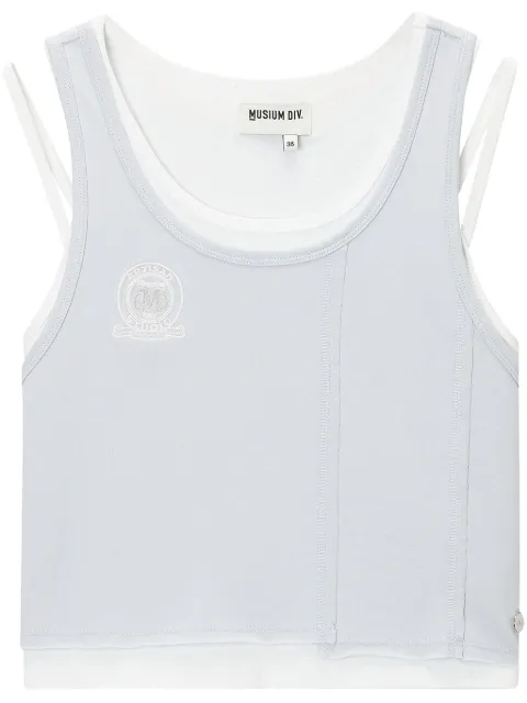 Musium Div. layered top Blue MMUVTW00828X
