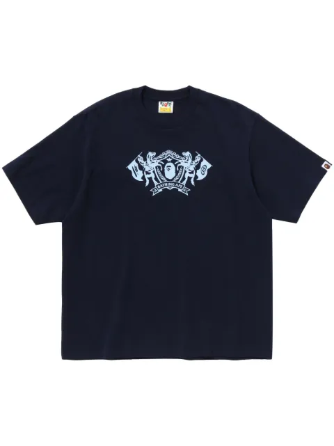 A BATHING APE® logo-print T-shirt Blue 001TEL301316M
