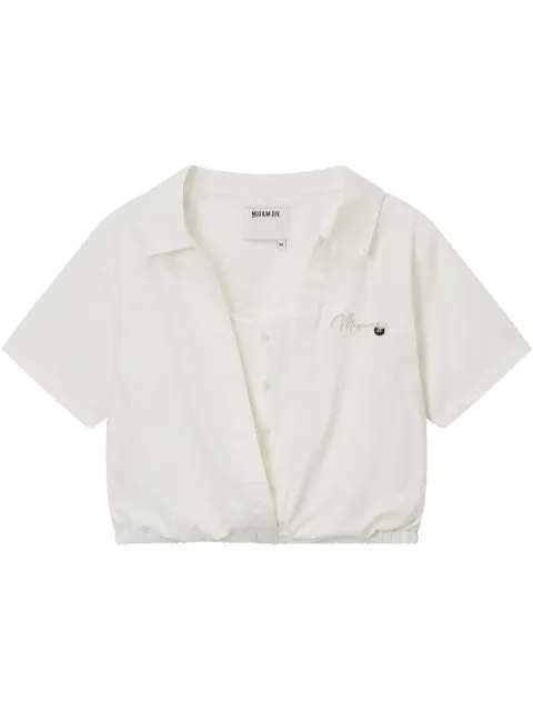 Musium Div. logo-embroidered shirt White MMUSRW00864X