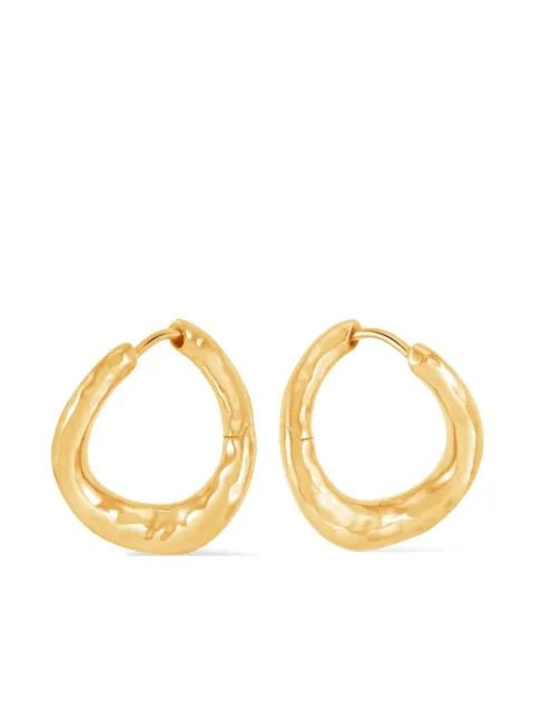 DOWER AND HALL twist huggie hoop earrings Gold EWE28V