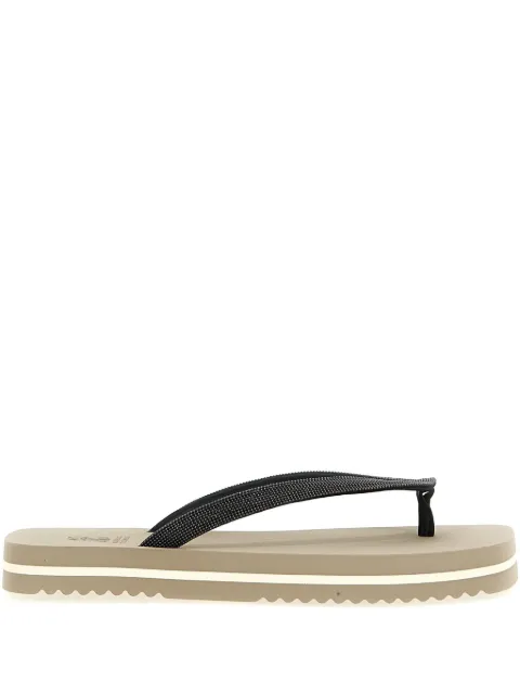 Brunello Cucinelli monili-embroidered flip-flops Neutrals MLSKG2678CCT55