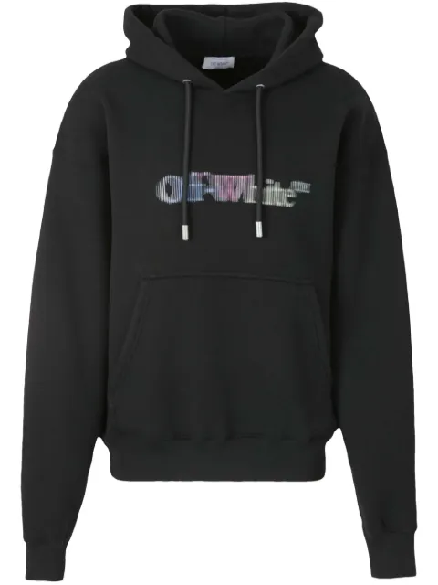 Off-White logo-print hoodie Black OMBB085S25FLE00V1084