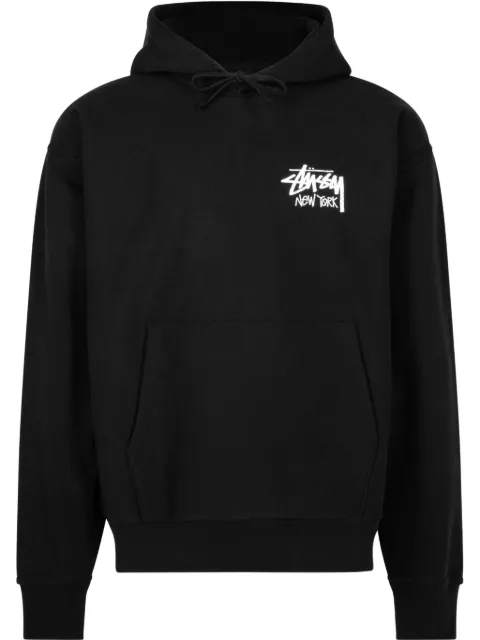 Stüssy logo-print hoodie Black STUS04