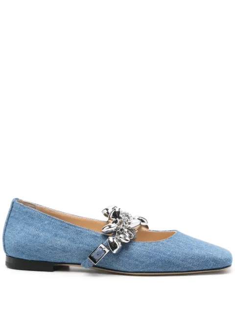 MACH & MACH heart-charm ballet flats Blue SS25S089910DENB27