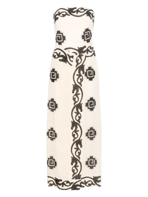 Johanna Ortiz Ancient midi dress Neutrals PT03016