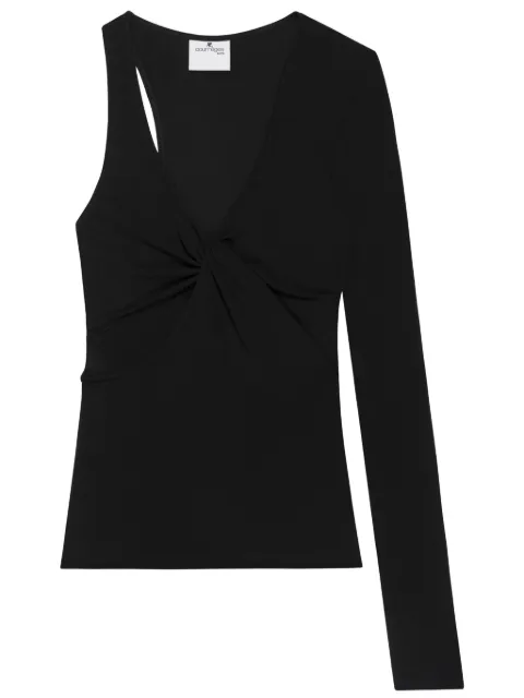 Courrèges twist-detail asymmetric top Black 225JTO414JS0220