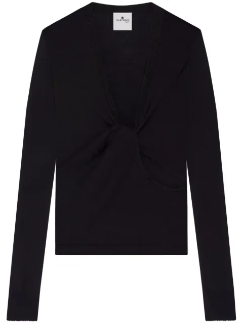 Courrèges twist-detailing shirt Black 225MPU223FI0071