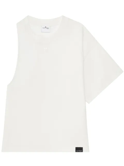 Courrèges one-sleeve scuba-jersey T-shirt White 225JTS201JS01070001