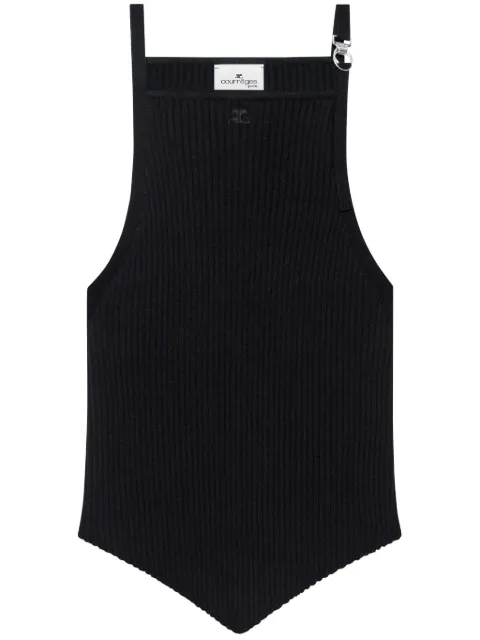 Courrèges pointy-hem tank top Black 225MTO403FI00019999