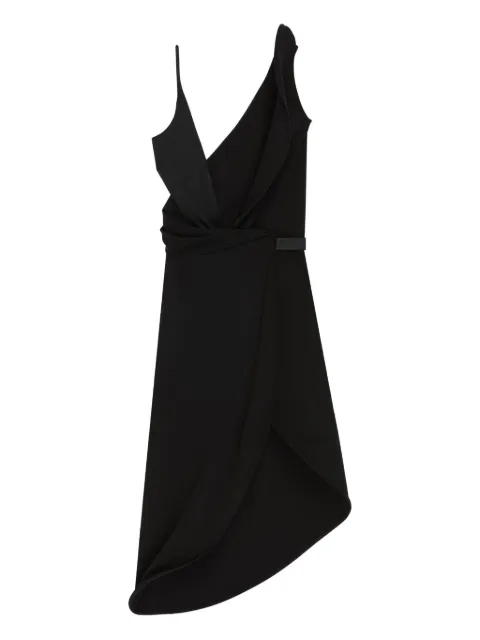 Courrèges asymmetrical crepe dress Black 225CRO644PL0159